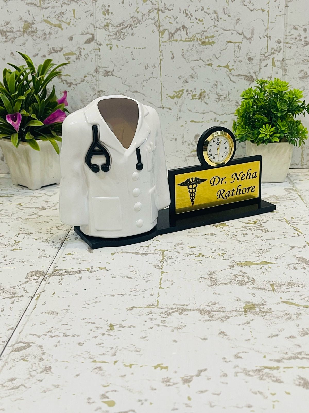 Doctor Pen Stand With Clock