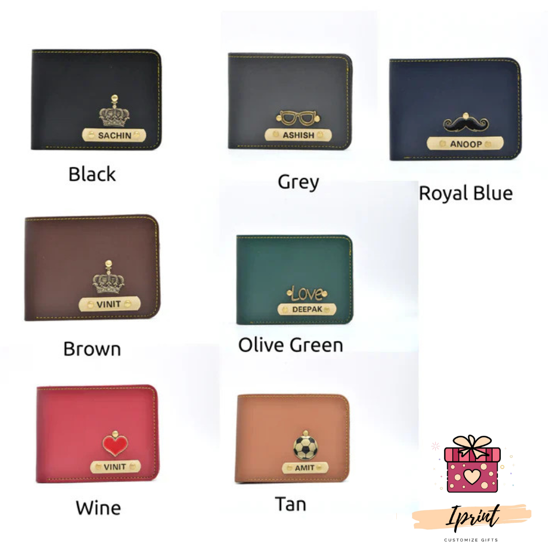 Personalized Men's Wallet With Name & Charm