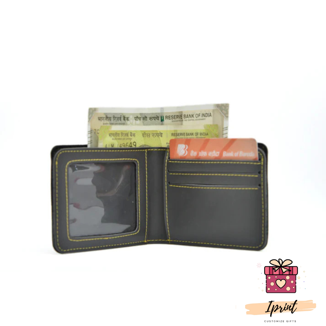 Personalized Men's Wallet With Name & Charm