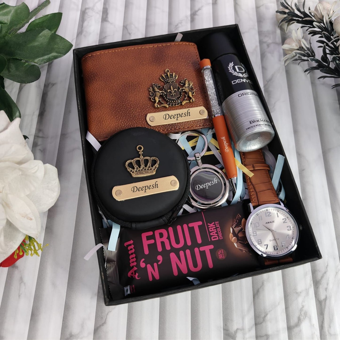Italian Leather Essential Hamper For Him