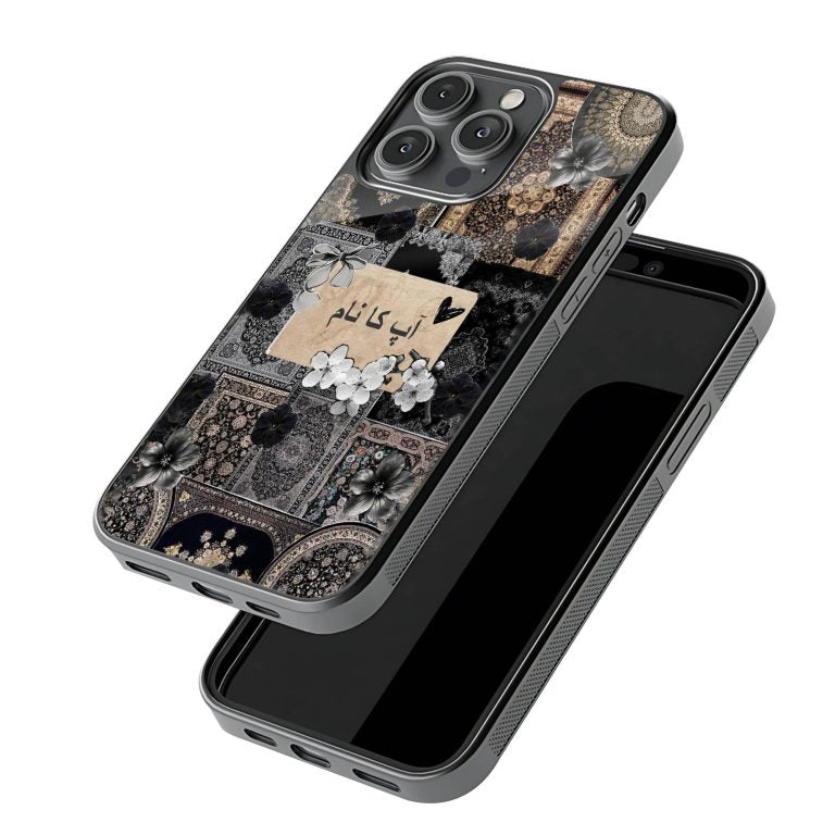 New Charcoal Floral Rug Protective Mobile Back Case