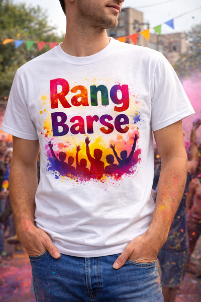 🎨 Holi Special T-Shirt – “Rang Barse”