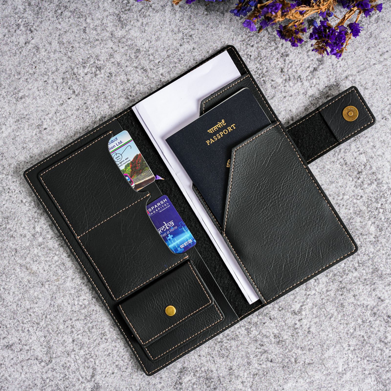 NEXON Personalized Travel Wallet | Passport Holder Organizer with Name & Charm