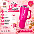 Personalized 1200 ML Stainless Steel Thermo Tumbler – Dark Pink
