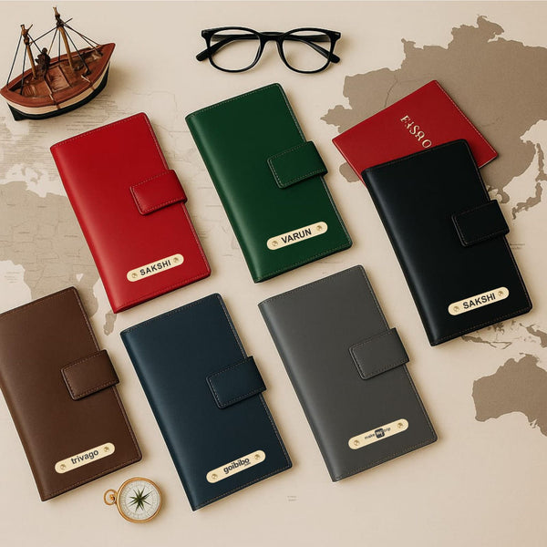 NEXON Personalized Travel Wallet | Passport Holder Organizer with Name & Charm