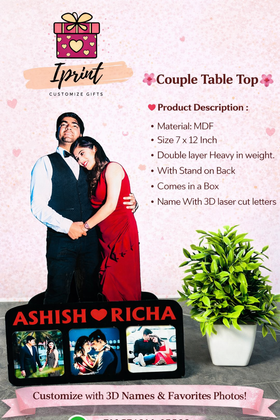 Customized Couple Table Top – Premium MDF Photo Frame