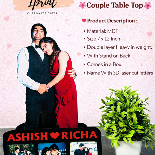 Customized Couple Table Top – Premium MDF Photo Frame