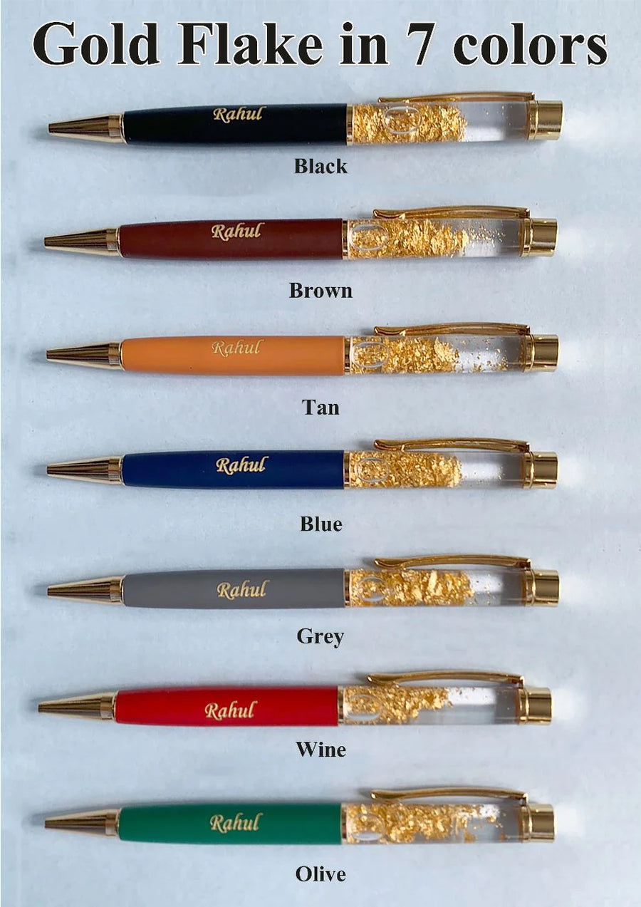 Golden Flakes pen - Customized Name Pen