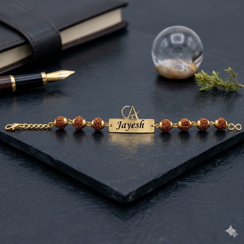 Personalized Professional Rudraksh Rakhi with Name – Doctor | CA | Advocate