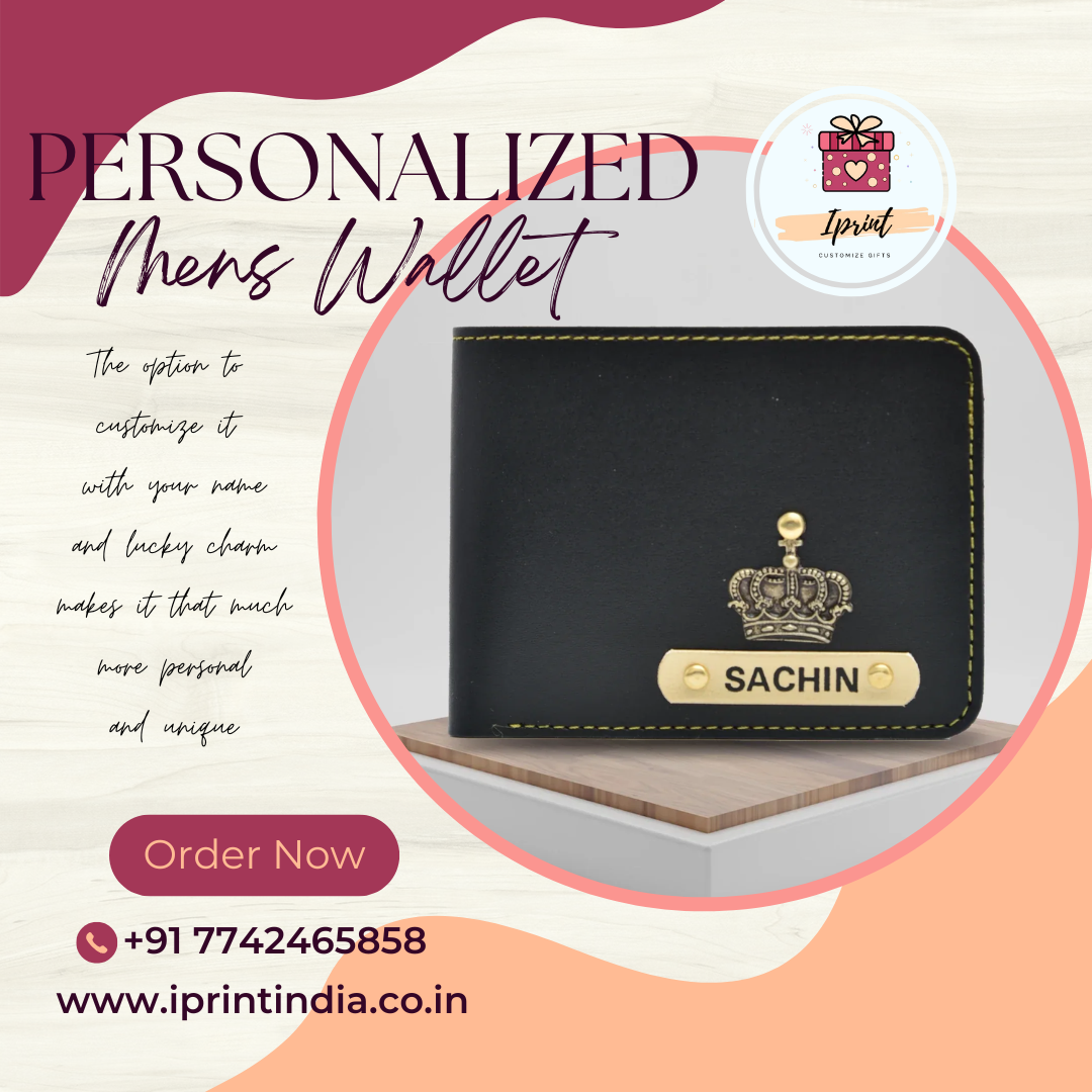 Personalized Men’s Wallet with Name & Charm | Custom Gift for Him