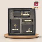 Personalized Men’s Premium Gift Combo (Wallet + Passport + Sunglass Case + Keychain)