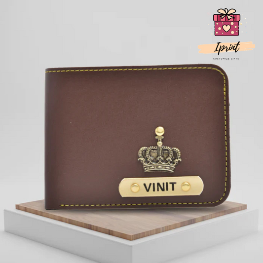 Personalized Men's Wallet With Name & Charm