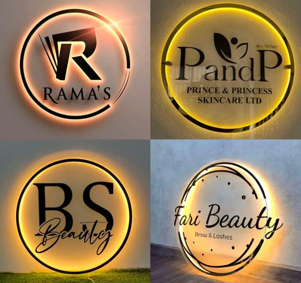 Acrylic Business Logo With Neon Backlight