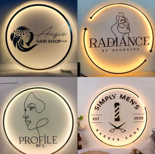 Acrylic Business Logo With Neon Backlight