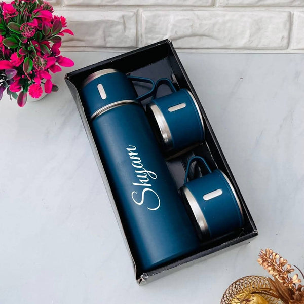 💖 Personalized Vacuum Flask Gift Set – Custom Name Engraved