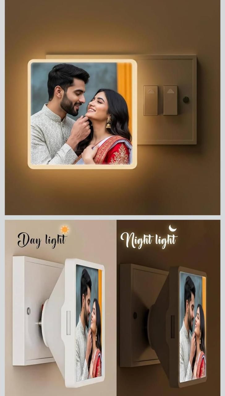 Personalized Plug Night Lamp with Photo | LED Photo Night Light Gift