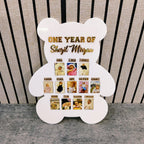 Personalized Teddy Acrylic Frame with 12 Monthly Photos