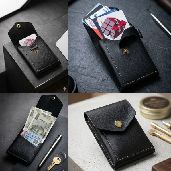 Luxury Pop-Up Card Wallet | Premium Leather Card Holder with Cash Slot