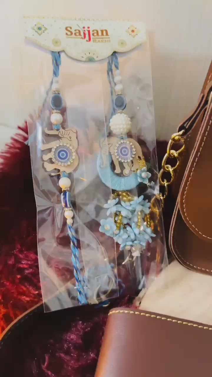 Personalized Rakhi Gift Combo for Bhaiya & Bhabhi – Custom Name Wallet & Personalized Sling Bag with Rakhi, Greeting Card & Roli Chawal